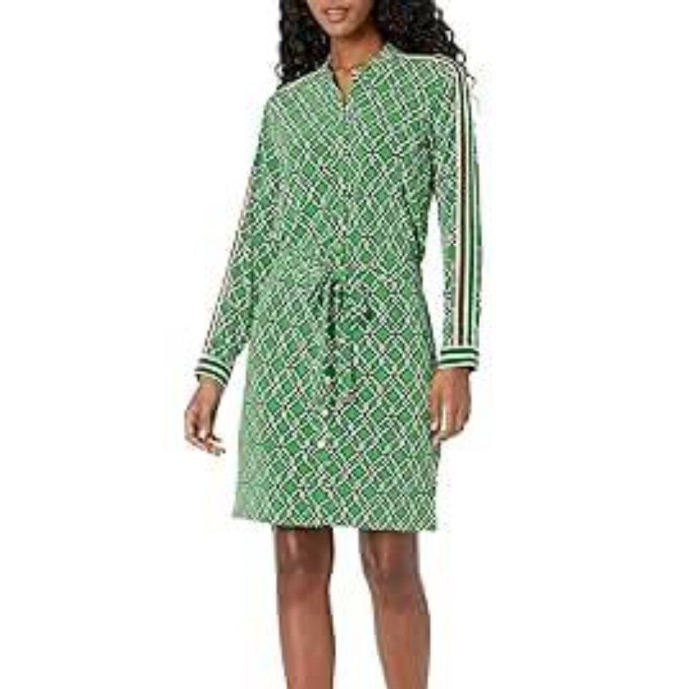 Tommy Hilfiger geometric shirt dress with sash Size 14.